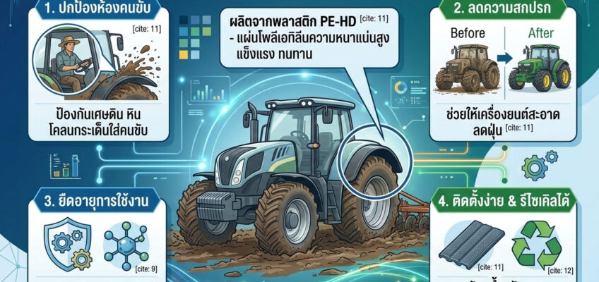 แผ่นพลาสติกบังโคลนรถไถ